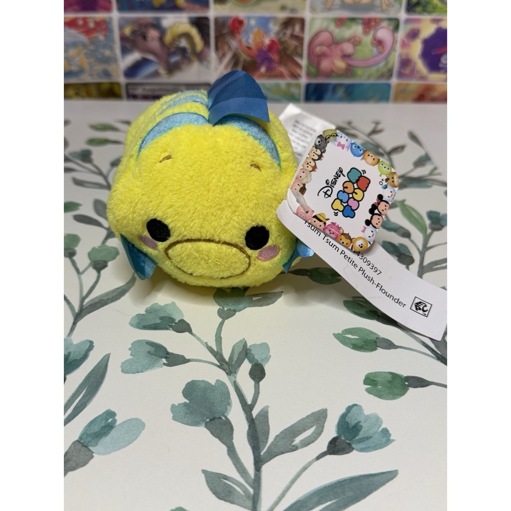 Disney Tsum Tsum‎ Flounder Plush Little Mermaid Mini 3x4.5"